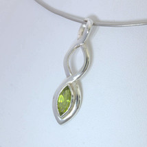 Pendant Green Peridot Handmade 925 Silver Unisex Celtic Knot Infinity Design 373 - £40.24 GBP
