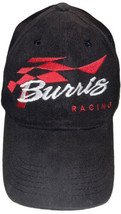 Burris Racing Strapback Hat Cap Black Embroidered Sporty Adjustable - £5.43 GBP