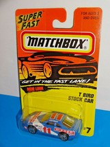 Matchbox Mid 1990s Release #7 T-Bird Stock Car Blue &amp; White WIEDER Racing - $5.94