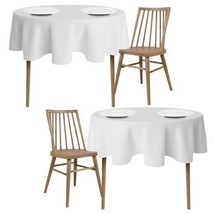 2 Pack White Round Tablecloths 60 Inch For 20 48&#39;&#39; Tables 200 Gsm Premium Qua Ho - £29.96 GBP