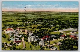 Lawrence Kansas Aerial View Kansas State University Postcard O24 - £7.78 GBP