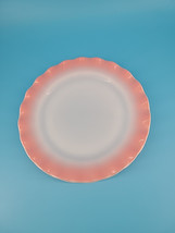 Hazel Atlas Moderntone Crinoline Ripple Pink Dinner Plate Milkglass - $12.16