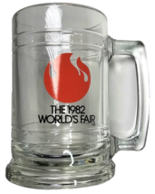 Vintage 1982 World’s Fair Beer Mug large clear glass Knoxville 5.25in Souvenir - £14.93 GBP