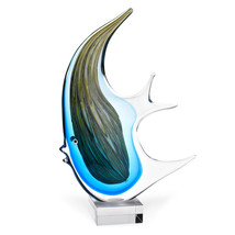 16 Blue Giant Angel Fish Art Glass - $295.74