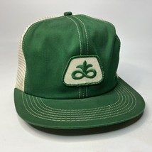 Vtg Pioneer Seed Farmer Trucker Hat Cap Patch Logo Mesh Snapback K-Products - £12.85 GBP