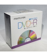 10 Pack Memorex Blank DVD+R 16X 4.7GB 120 min Slim Jewel Cases Factory S... - £9.51 GBP