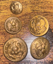 Lot (5) Vintage Us Navy Civil War Buttons Eagle On Anchor - $49.49