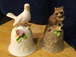 Vtg Towle Bone China Bells Dove &amp; Raccoon - £11.92 GBP