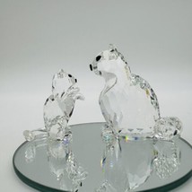 Swarovski Crystal Austria Cat &amp; Kitty Retired Figurines Small Clear Iridescent 2 - £63.45 GBP