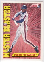 M) 1991 Score Baseball Trading Card - Master Blaster - Darryl Strawberry #691 - £1.54 GBP