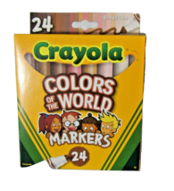 Box of Crayola Colors of The World Markers 24 Ct Skin Color Cultural - £13.50 GBP
