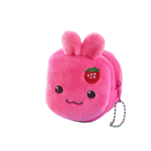 Animal Coin Change Cosmetic Plush Purse with Key Chain - New - Bunny - $12.99