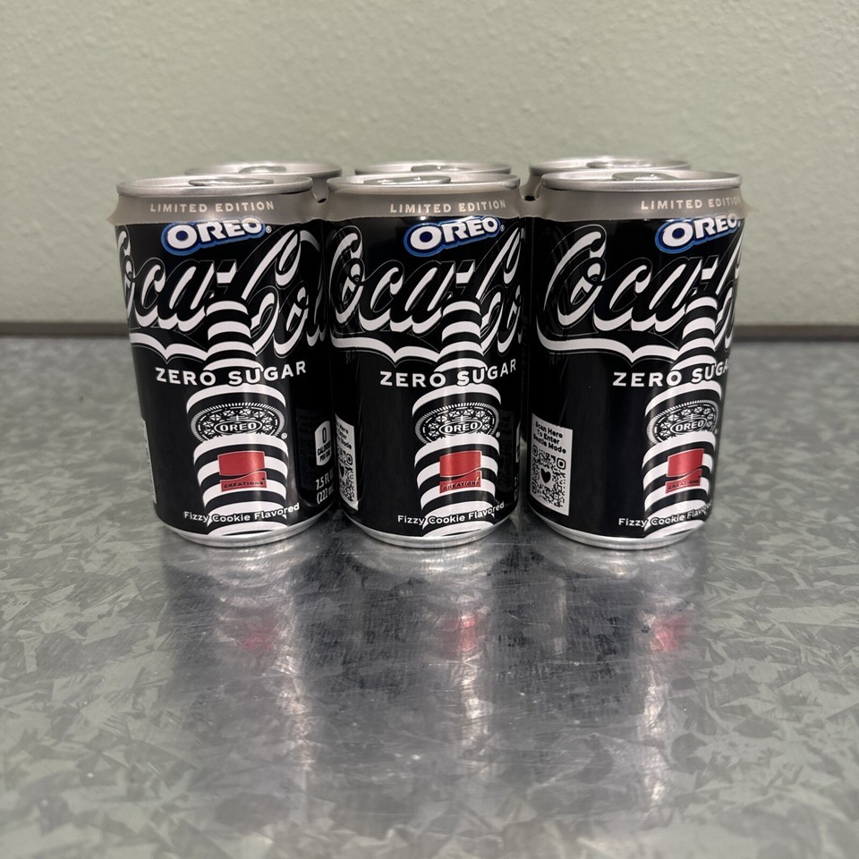 New Limited Edition Coca Cola Zero Sugar Oreo Soda Pack of 7.5 fl oz Min... - £26.32 GBP