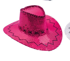 Sequin Cowboy / Cowgirl Hat - Shocking Pink - $13.05