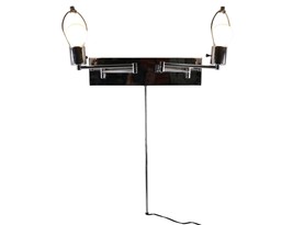 Vtg 70s Mid Century Modern MCM Chrome Wall Mount Dual Articulating Lights Lamp - £228.92 GBP