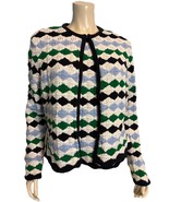 NWT Ann Taylor White, Navy, Green, Blue Twin Cardigan &amp; Tank Set Size XL - €52,85 EUR