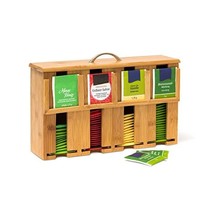 Relaxdays 10019149Tea Bag Dispenser Bamboo Tea Box with Removable Lid, For Appro - $74.00