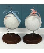 Lot of 2 Vintage 1991 and 1994 Lladro Christmas Ball porcelain Ornaments - £43.67 GBP