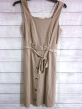 Monteau Los Angeles Size Large Sleeveless Button-Up Belted Brown - $18.99