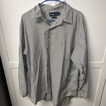 Vintage Ralph Lauren Yarmouth Oxford Shirt Men's 17 36 Pinstripe Flesh P... - $21.90