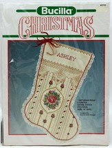 Bucilla Christmas Stocking Kit 82733 Counted Cross Stitch Victorian Rose 18&quot; - £15.57 GBP