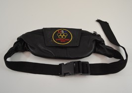 Vintage 1992 USA Olympic Team Barcelona Belt Bag Black Leather Fanny Pack - $29.02