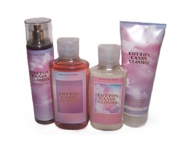 Cotton Candy Clouds Mist, Lotion, Body Wash, Cream Bath &amp; Body Works 4 Piece Set - £32.15 GBP