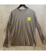 The North Face T Shirt Mens Large Gray Spell Out Logo Crew Long Sleeve - £8.55 GBP