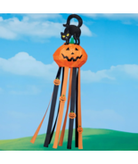 Halloween Pumpkin Black Cat Windsock Outdoor Hanging Festive Patio Porch... - $330.22 MXN