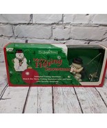 Vintage 1992 Merry Fishing Snowman The Enchanted Workshop Mechanical Decor - $540.01 MXN