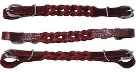 Horse Western Braided Leather Curb Strap Brass 403RT02 - $278.01 MXN