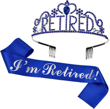Retirement Party Decorations Retired Tiara/Crown, Retired Sash for Women Retirem - £20.05 GBP