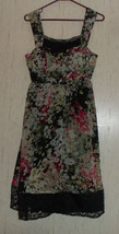 NEW WOMENS Candies FLORAL W/ BLACK LACE LINED DRESSY DRESS  SIZE M - $28.01
