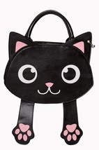 Bag Of Tricks Kitty Cat Gothic Punk Crossbody Handbag Purse Bg7203 - £59.14 GBP