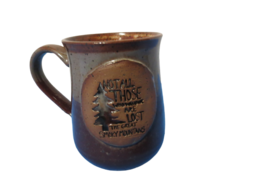 Potter &amp; Park Brown Pottery Coffee Tea Mug Smoky Mountains Not All That Wander - £19.46 GBP