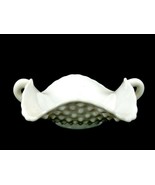 Vintage Fenton Hobnail Milk Glass 7&quot; Bon Bon Dish, 2 Handled FNT222 - $14.65