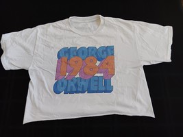 J Galt George Orwell 1984 Cropped T Shirt white Cotton Womens One size Crop top - £9.58 GBP