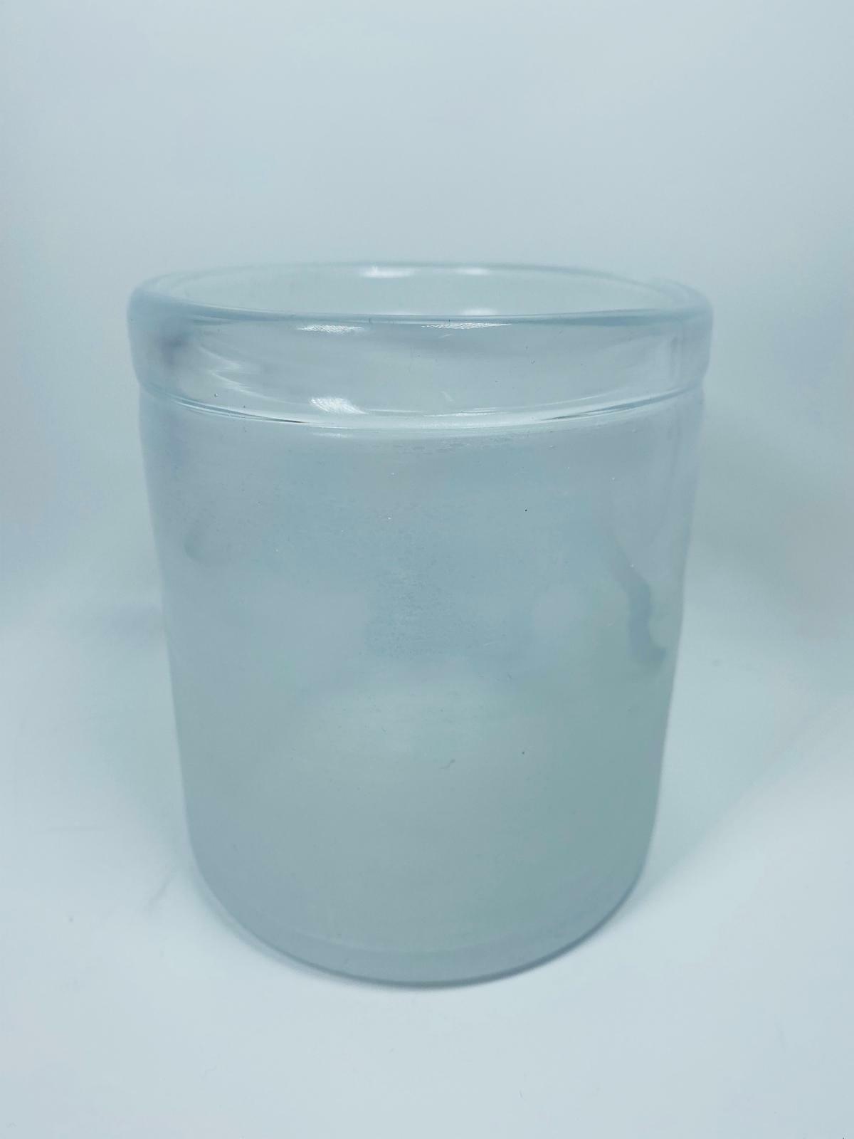 Sanblasted Vidrio Jarrón - Pequeño Blanco / Claro 4.5&quot; Diámetro X 4.9CM H - - $19.78