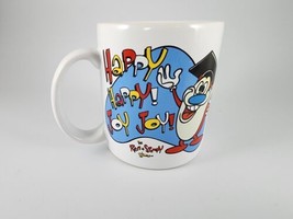 Vintage Ren &amp; Stimpy Graduation Happy Happy Joy Joy Coffee Mug Dakin 1992 - £12.01 GBP