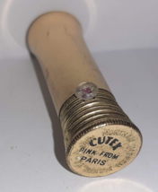Vintage Gold Metal CUTEX Push Up Lipstick Tube PINK FROM PARIS 50s RARE - £11.68 GBP