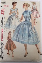 VTG 1956 Sewing Pattern Simplicity #1583 Size 14 Bust 32 Full Skirt &amp; 2 ... - $407.75 MXN