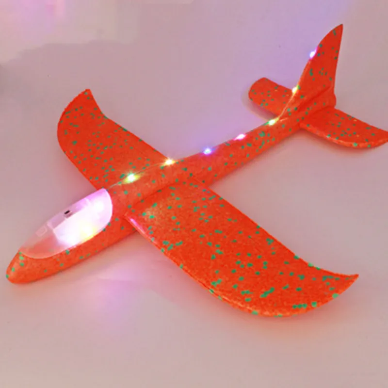 Foam Hand Throwing LED Airplanes Toy 48cm LED Flight Mode Glider Inertia Planes - £6.37 GBP+
