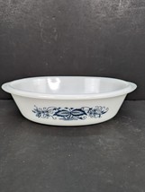 Vintage Glasbake Oval Casserole dish J-235 Old Town Blue Onion 1 Qt No Lid - $12.00