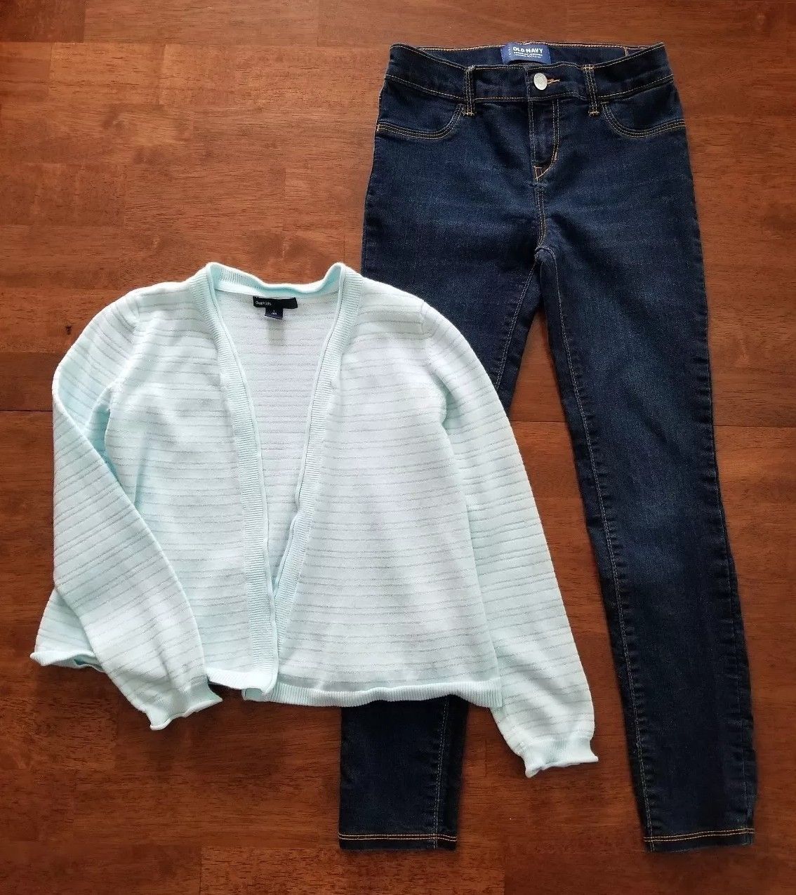 Old Navy Girls Jeans Size 10 Reg Blue Denim Rockstar Jeggings Gap Cotton Sweater - $9.99