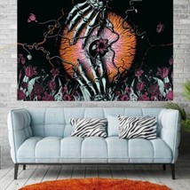 Tapestry Wall Hanging Eyeball with Skeleton Hands 5 ft x 4 ft Home Decor - £14.46 GBP