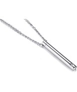 Cremation Necklaces for Ashes Urn Jewlery Silver Column Cubic Zirconia S... - £27.87 GBP