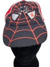 Caps Spiderman Baseball Cap Boy Black Red 100% Acrylic Adjustable Hook &amp; Loop - $8.39