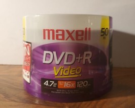 Maxell DVD+R Video 4.7GB 16x 120 minute Media *50 Pack Discs -Brand New -Sealed - £22.28 GBP