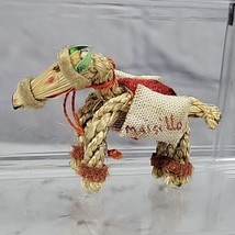 Vintage Braided Rope Horse/Donkey Figure handmade western art Miniature - $9.89