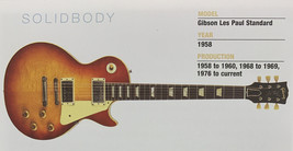 1958 Gibson Les Paul Standard Solid Body Guitar Fridge Magnet 5.25"x2.75" NEW - £3.03 GBP